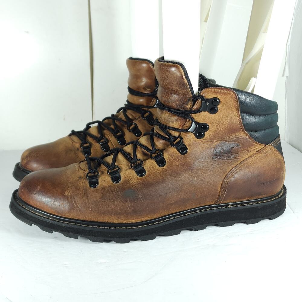 Sorel Men's Madson US 9,5 Brown Leather Waterproof Lace-Up Ankle Hiker Boots - Picture 2 of 16